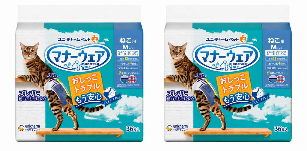 【まとめ買い・２セット】マナーウェア ねこ用 Mサイズ 36枚入・２セット