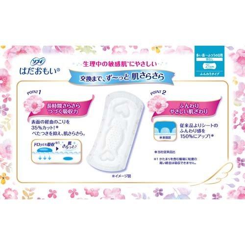 【アウトレット品】ソフィ はだおもい ふんわりタイプ 多い昼～ふつうの日用 羽なし・21cm・32コ入