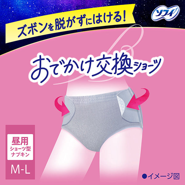【アウトレット品】ソフィ おでかけ交換ショーツ M-Lサイズ・昼用・2枚入（ナチュラルグレー）