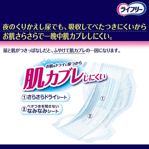 ライフリー 一晩中お肌あんしん尿とりパッド 夜用・4回吸収・33枚入