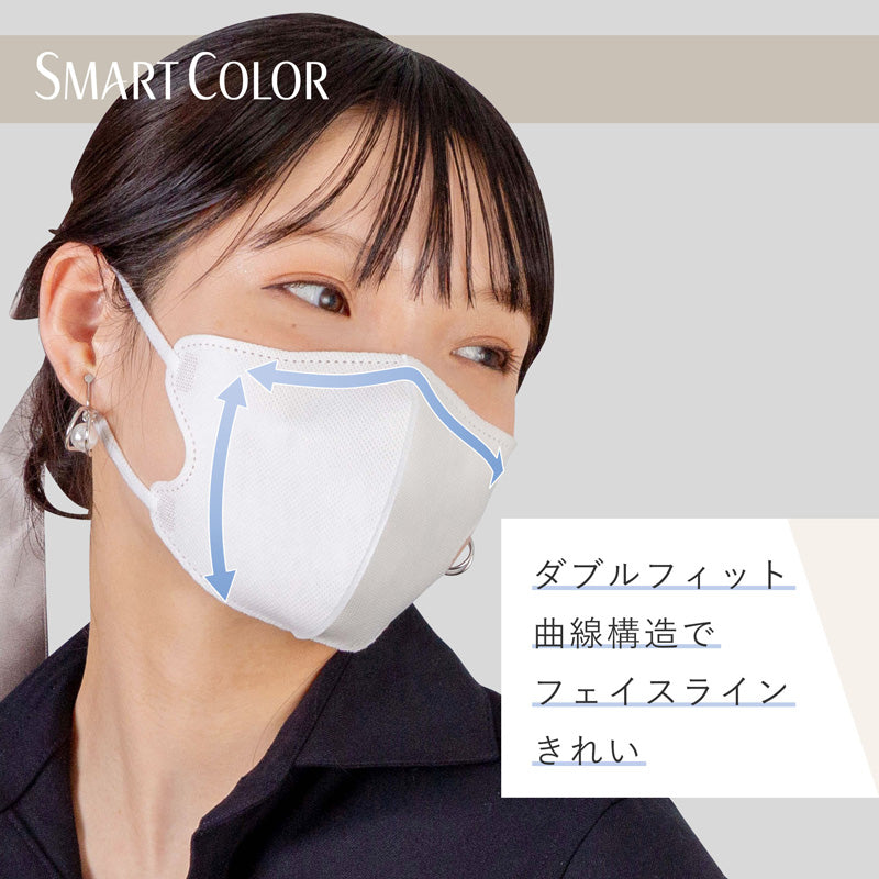 【アウトレット品】超快適マスク SMART COLOR Pearl White ふつうサイズ・20枚入
