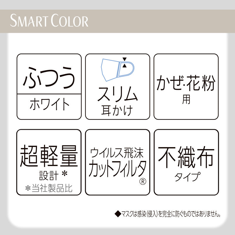 【アウトレット品】超快適マスク SMART COLOR Pearl White ふつうサイズ・20枚入