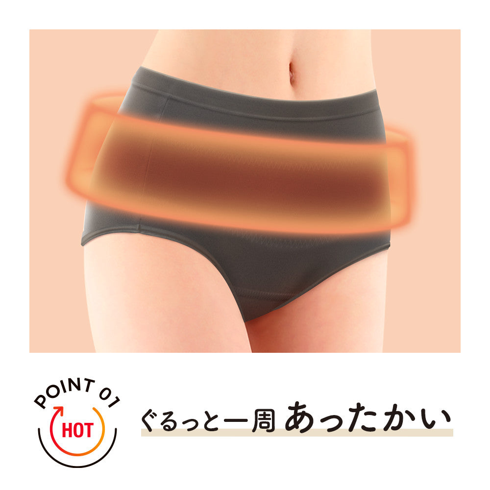 【アウトレット品】ソフィ オーガニックコットン 温活ショーツ Lサイズ・グレー 1枚入