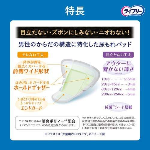 【アウトレット品】ライフリー さわやかパッド 男性用 特に多い時も安心用 200cc 14枚入