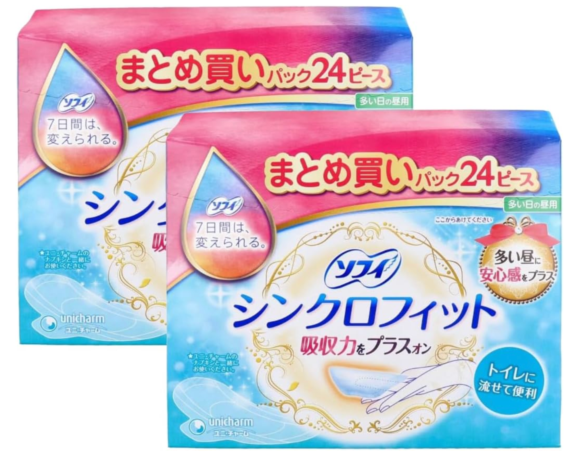 【まとめ買い 2セット】ソフィ シンクロフィット 多い日の昼用 24ピース