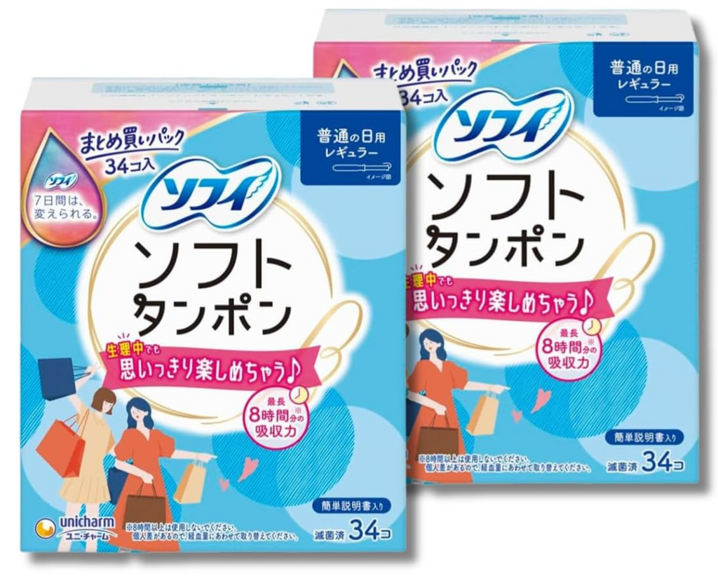 【まとめ買い】ソフィ ソフトタンポン レギュラー 量の普通の日用 34コ入×2個パック(unicharm Sofy)