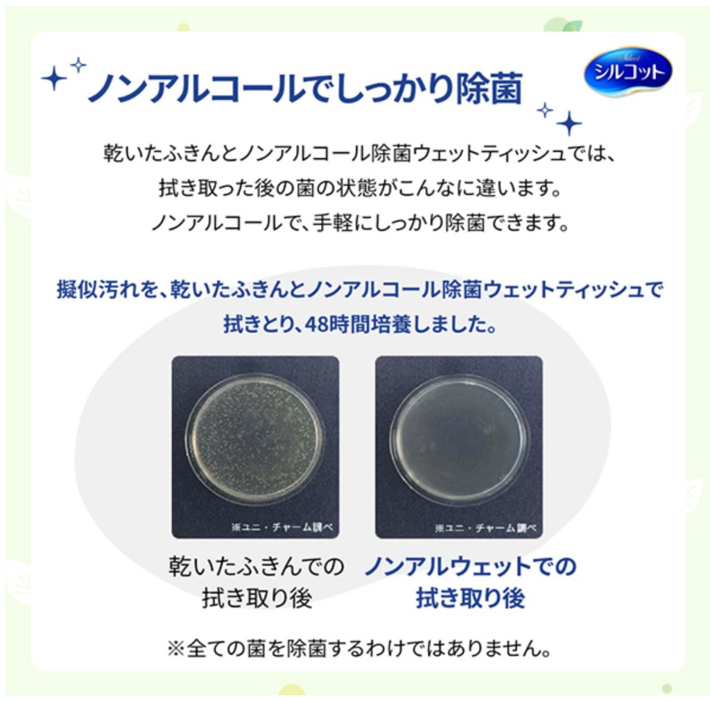 【ケース販売】シルコット ノンアルコール除菌 ウェットシート 詰替 43枚×8パック入 ケースまとめ買い 4個セット 厚手やわらかシート 緑茶カテキン配合 無香料
