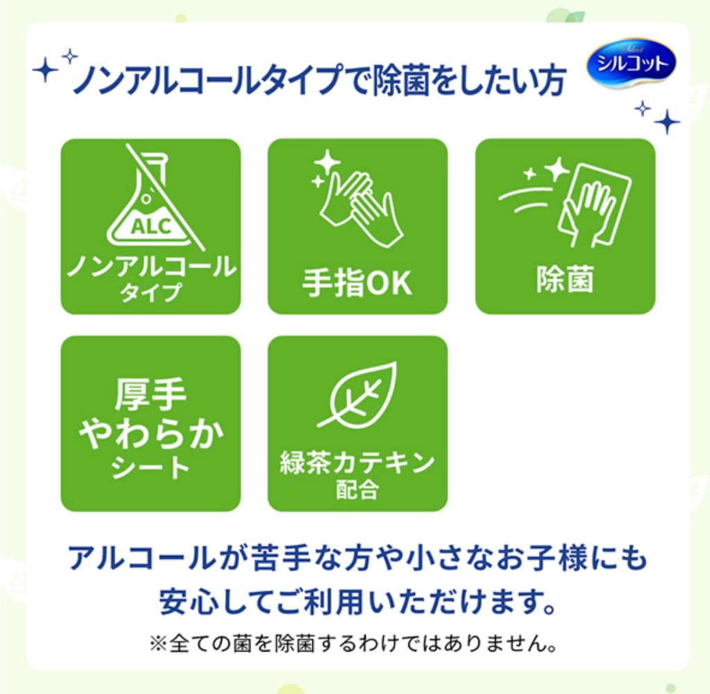 【ケース販売】シルコット ノンアルコール除菌 ウェットシート 詰替 43枚×8パック入 ケースまとめ買い 4個セット 厚手やわらかシート 緑茶カテキン配合 無香料
