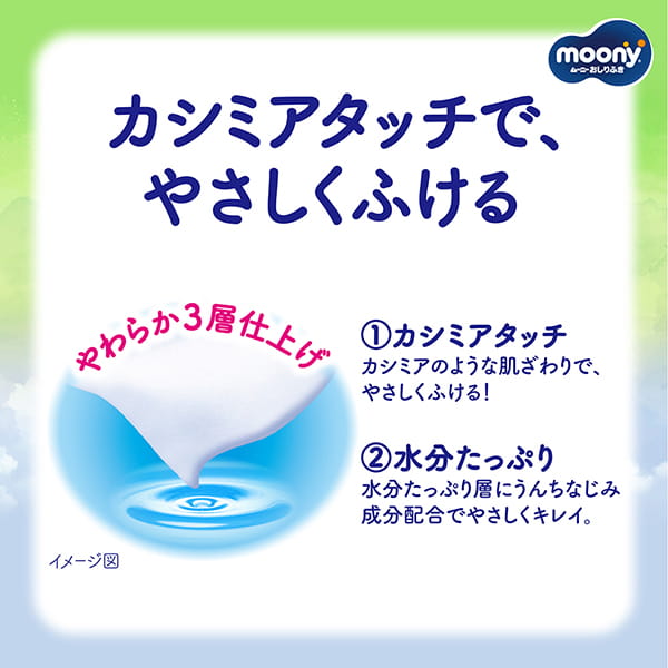 【アウトレット品】ムーニー おしりふき やわらか素材 詰替 76枚×12コ