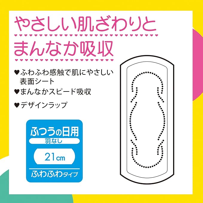 【アウトレット品】ふわふわタイプ ふつうの日用 羽なし 21cm 28コ×2パック（56コ入）