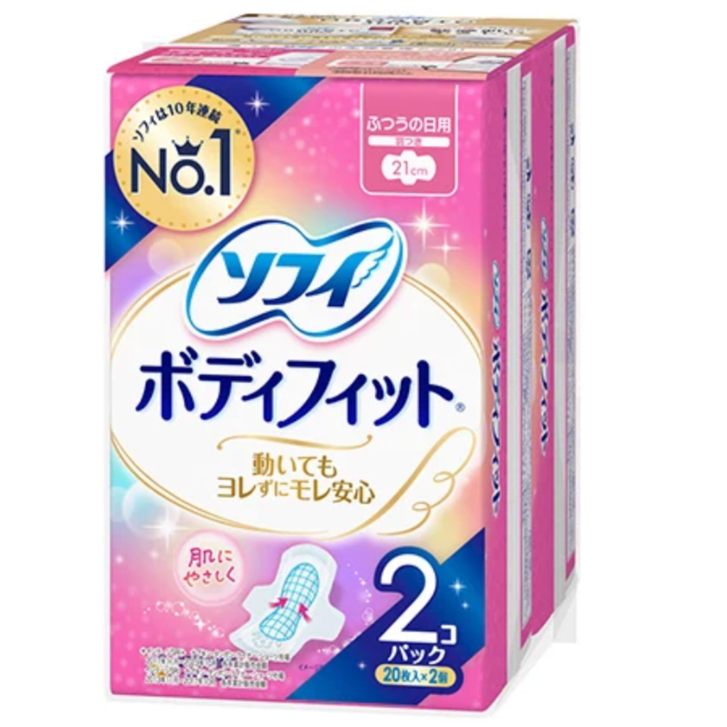 【アウトレット品】ソフィ ボディフィット ふつうの日用 羽つき 21cm・20枚×2個（合計40枚）