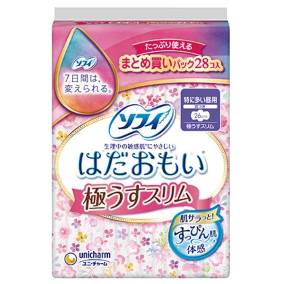 【アウトレット品】ソフィ はだおもい 極うすスリム 特に多い昼用羽つき・26cm・28枚入