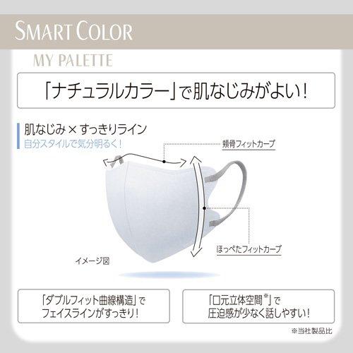 【アウトレット品】超快適マスク SMART COLOR MyPalette ホワイト×グレー ふつうサイズ・20枚入