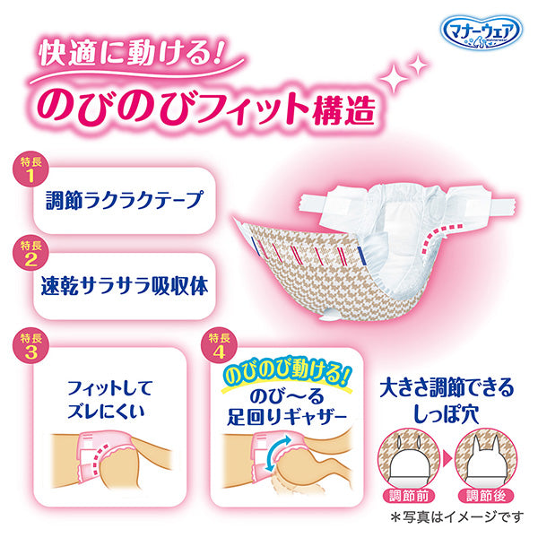【アウトレット品】マナーウェア 女の子用 Sサイズ ピンクリボン・青リボン 16枚入