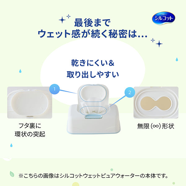 【アウトレット品】シルコット ノンアルコール除菌 ウェットティッシュ つめかえ用 43枚×8個（合計344枚）