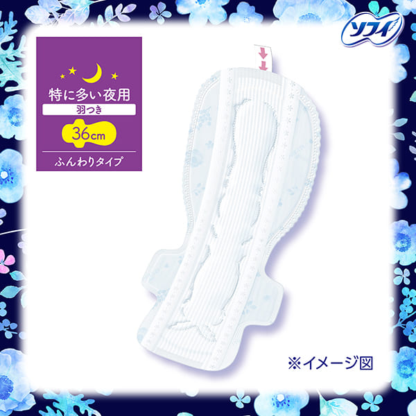 【アウトレット品】ソフィ はだおもい 特に多い夜用 36cm 羽つき 8コ入