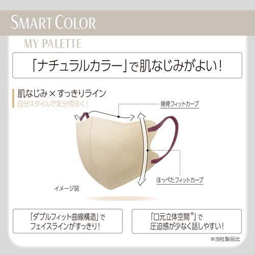 【アウトレット品】超快適マスク SMART COLOR MyPalette ベージュ×バーガンディ ふつう 7枚入